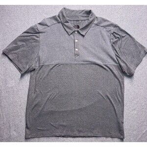 The North Face Men’s Short Sleeve Textured Polo Shirt – Gray (XL)